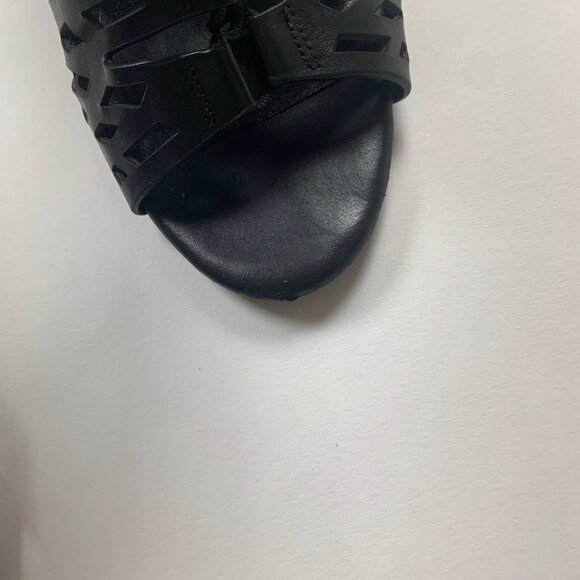 Pour La Victoire Black Strappy High Heel Sandals 8.5 Tie Laces Stiletto - Picture 7 of 9